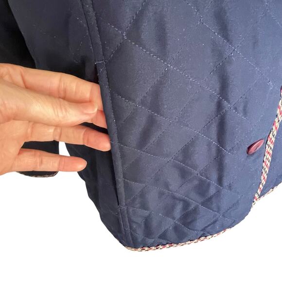 Napa Valley Navy Blue Quilted Chore Jacket Sz L Button Front Pockets Fall Casual - Picture 5 of 9